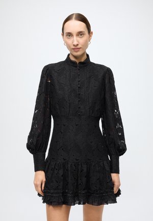 OLESSIA LACE MINI DRESS - Blusenkleid - black