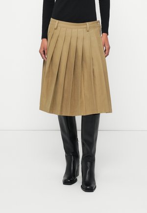 PLEATED MIDI SKIRT - Krilo A-kroja - sand storm