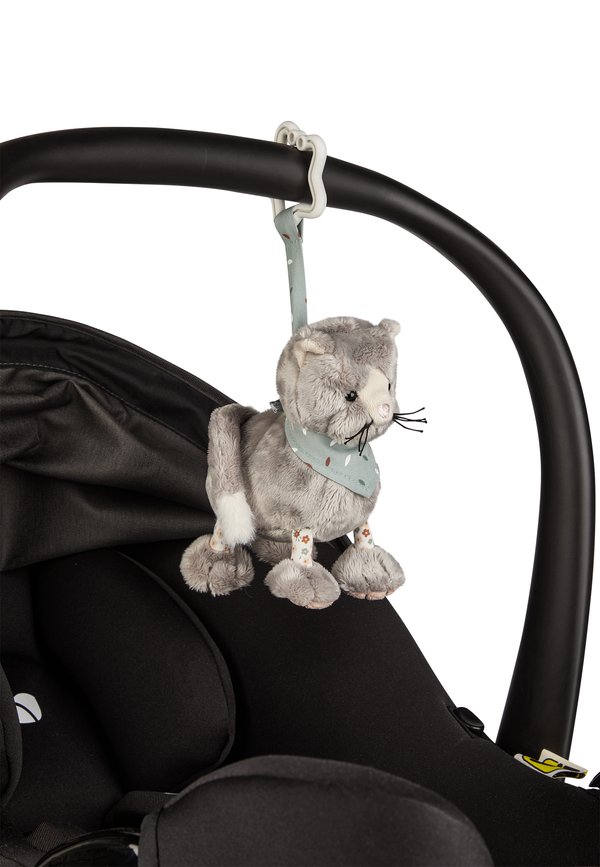 HÄNGER KATZE – Baby-Spielzeug – graufarbig