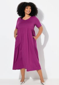 Ulla Popken EMPIRE WAIST SHORT SLEEVE  - Jurk - purple