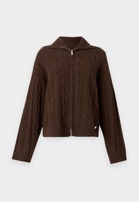 CABLE KNIT ZIP UP - Cardigan - java