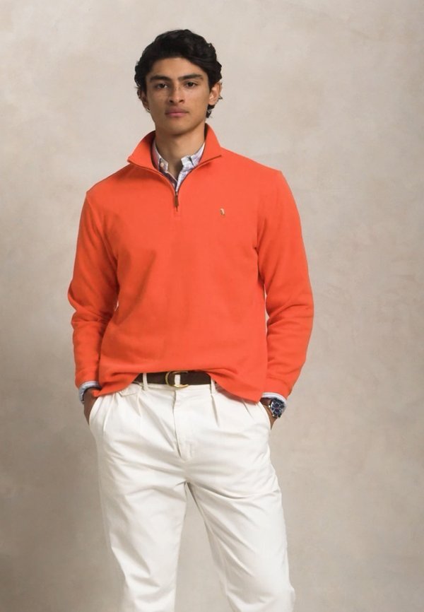 ESTATE RIB QUARTER ZIP PULLOVER - Jumper - spring melon2
