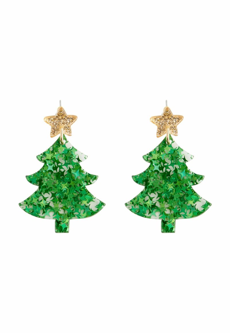 Next CHRISTMAS TREE REGULAR FIT - Orecchini - glitter green