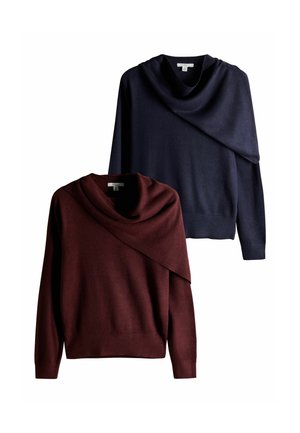 THE SET, 2 PACK CREW NECK JUMPER WITH SCARF - Jumper - navy blue burgundy red