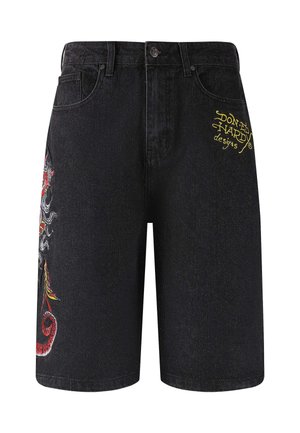 Ed Hardy DEVIL MERMAID - Denim shorts - black