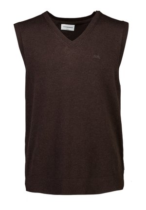 SLIPOVER - Strickpullover - dk brown mel