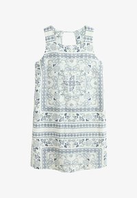 Non sélectionné, white blue tile print