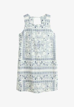 Next, Freizeitkleid - white blue tile print