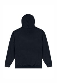 Sudadera negra con capucha grande ajustable, de manga larga y puños y dobladillo acanalados. Hecha de un tejido suave y texturizado para mayor comodidad.