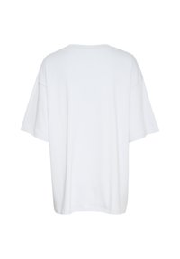 Witte oversized t-shirt van katoen, met korte mouwen en een ronde halslijn. Effen textuur zonder zichtbare patronen of accenten.