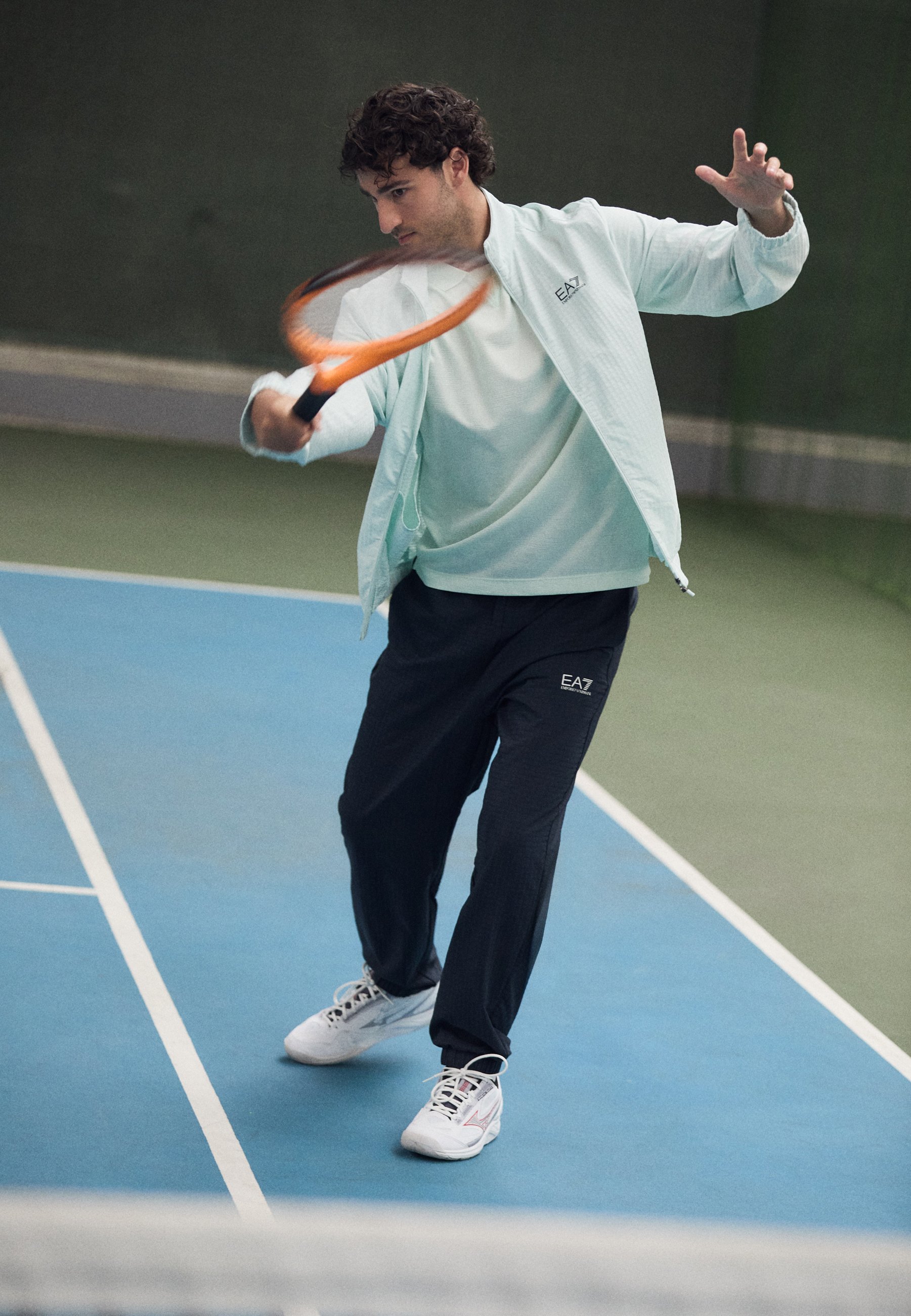 EA7 Emporio Armani TENNIS PRO TRACK SUIT - Tuta - pale blue/armani  blue/menta - Zalando.it