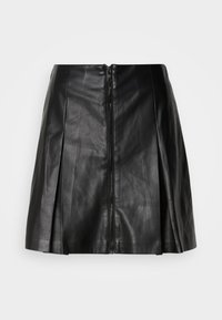FRONT PLEAT ZIP UP SKIRT - Falda plisada - black
