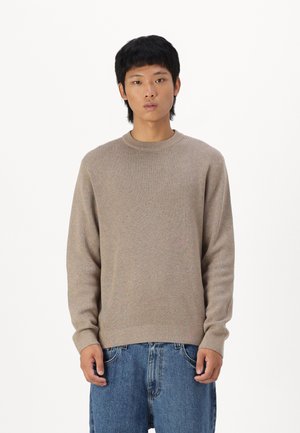 Jack & Jones PREMIUM JPRBLAMILANO STITCH CREW NECK - Jumper - greige
