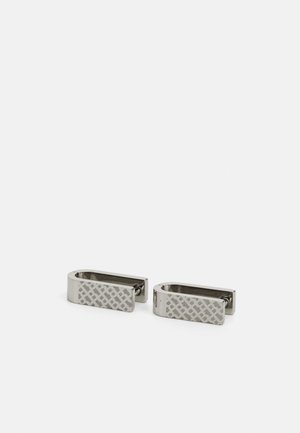 Vincenzo Boretti cravatta elegante classica da uomo, 8 cm x 15 cm, di pura seta di alta qualità, idrorepellente e antisporco, motivo a righe argento