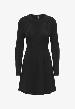 ONLY, ONLFIA LS FIT FLARE ONEC DRESS CS KNT - Robe pull - black