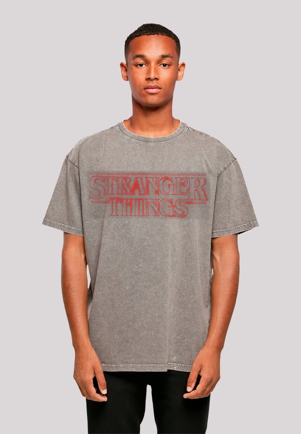 STRANGER THINGS GLOW LOGO NETFLIX TV SERIES - T-Shirt print - asphalt