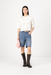Object OBJTHESS SLEEVE CARDIGAN - Cardigan - cloud dancer/lemon