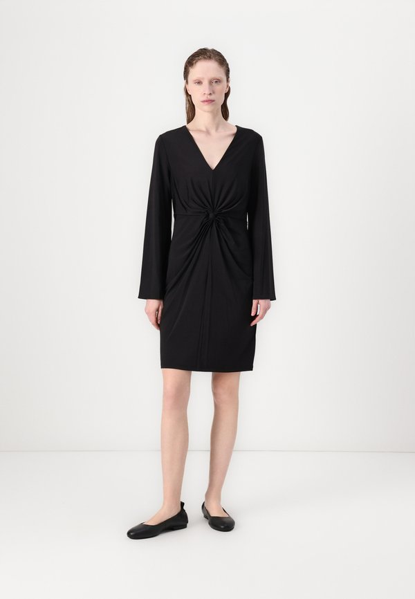 BELL V NECK FRONT TWIST DRESS - Jersey dress