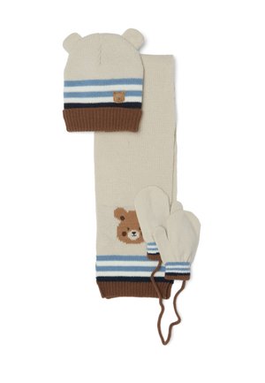 OVS, SET WITH HAT, SCARF GLOVES - Bufanda - white brown