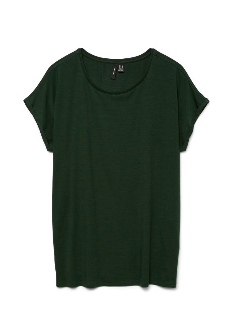 Vero Moda T-shirt basic donkergroen