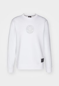 Sweat-shirt blanc en mélange de coton, avec un col rond, des manches longues et un logo circulaire "Super Bowl VIII Las Vegas" en gris clair.