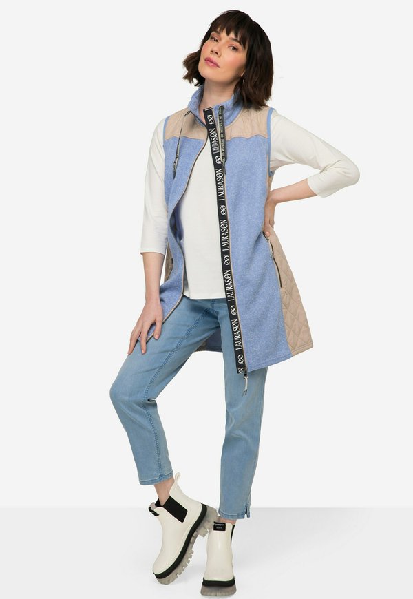 MIXED TEXTURE ZIP UP  - Weste