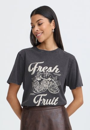 b.young, BYSOLKO FRUITY TSHIRT - T-Shirt print - asphalt
