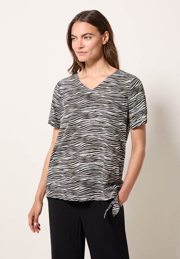 V-NECK MIT PRINT - Bluse - grau