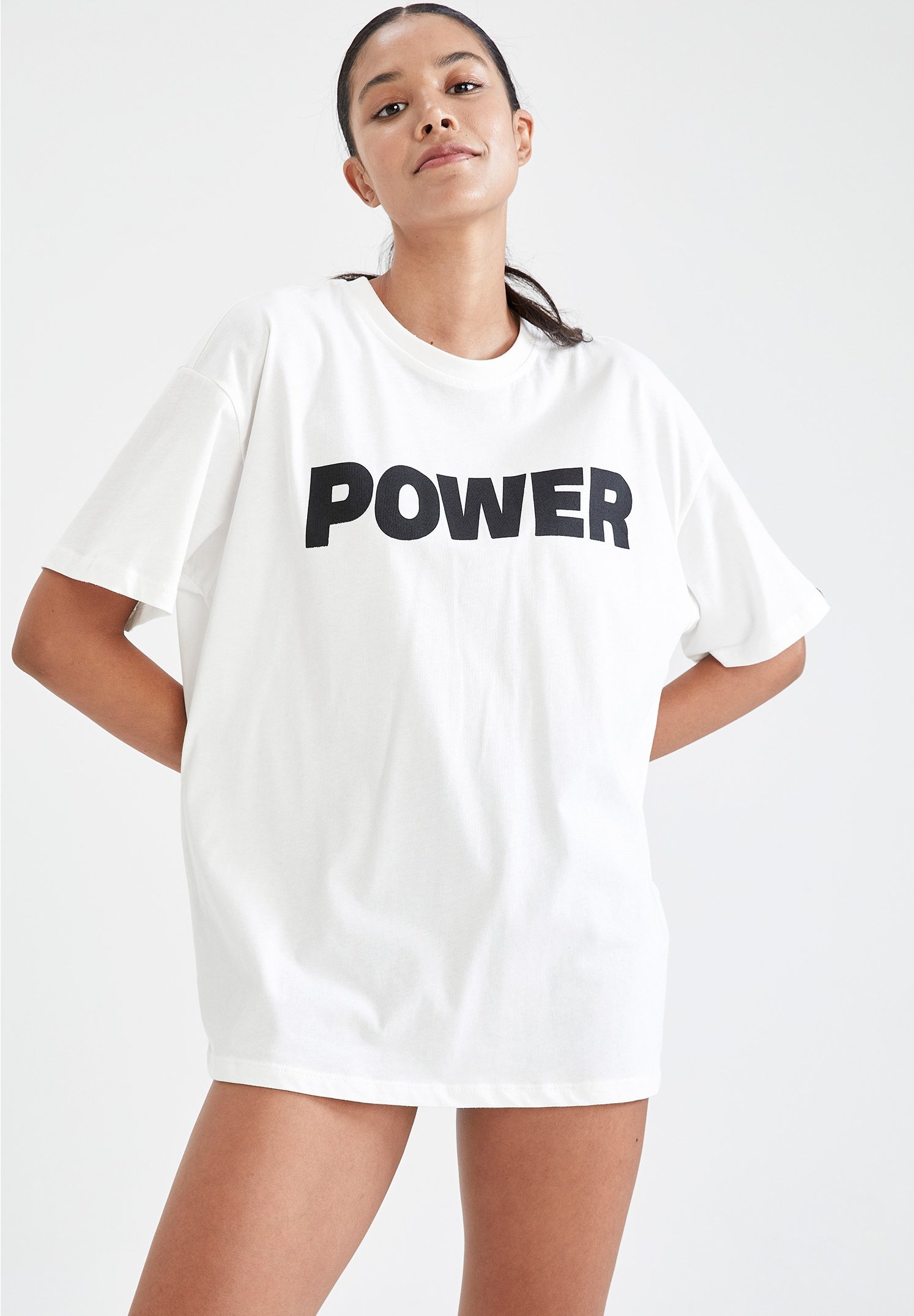 DeFacto OVERSIZED - Camiseta estampada - white/blanco - Zalando.es