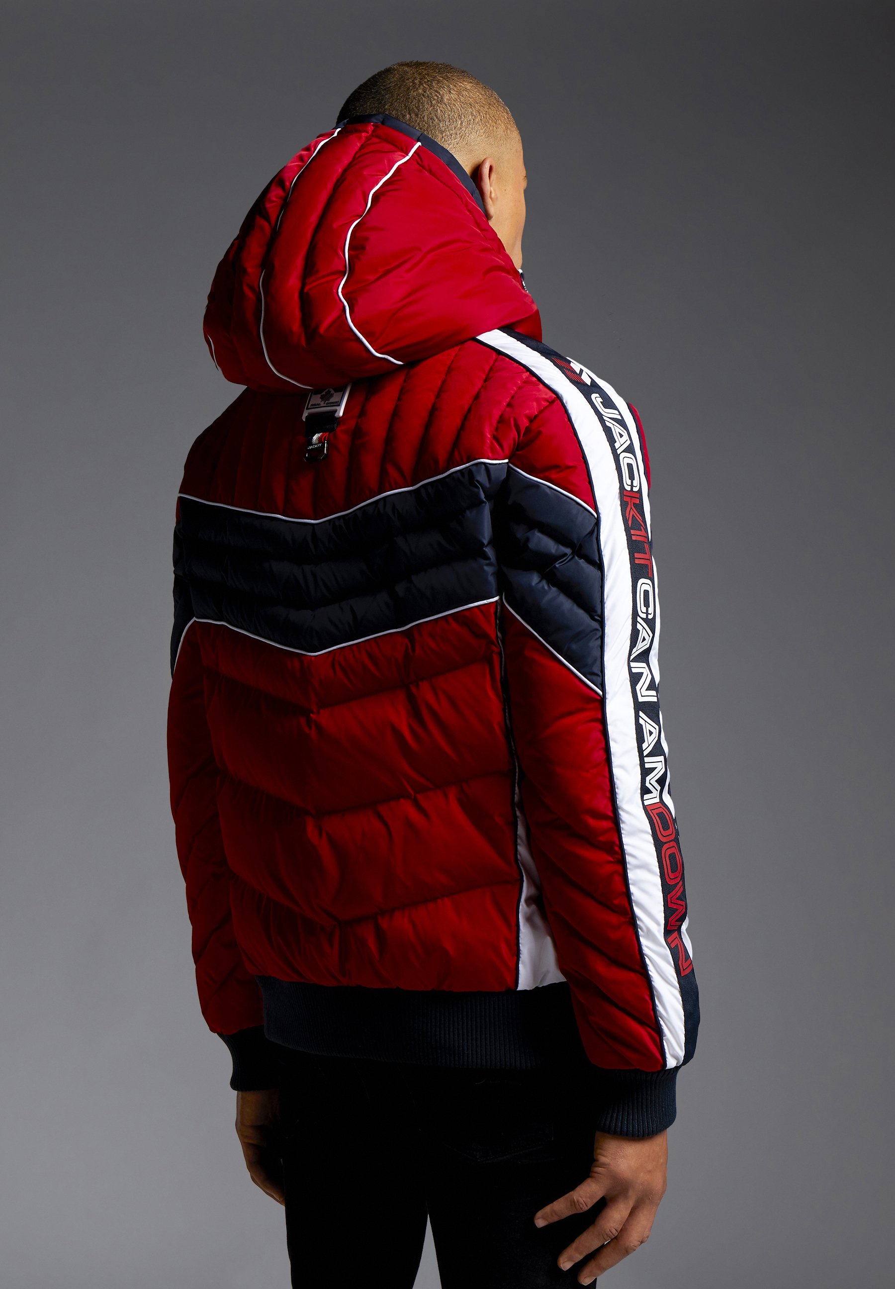 chevron down jacket