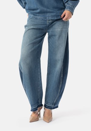 NORALIE CONTRAST - Wide leg - sky grey blue