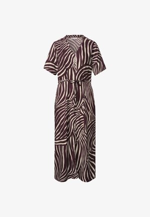 Street One, MIDI DRESS WITH V-NECK AND PRINT - Blusenkleid - rustic rouge