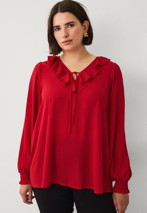 MIT RÜSCHE - Blouse - rot