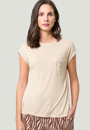 MIT RUNDHALSAUSSCHNITT - T-shirt basic - beach sand