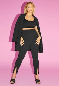 Yours Clothing LONGLINE - Manteau court - black