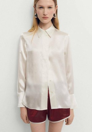 Button-down blouse - cremeweiß