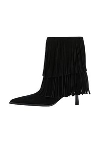 Kovbojská/motorkárska členková čižma - black