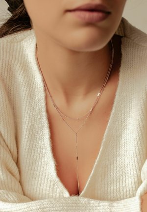 LAYER SATELLITE STARBURST Y - Necklace - rosegoldfarben