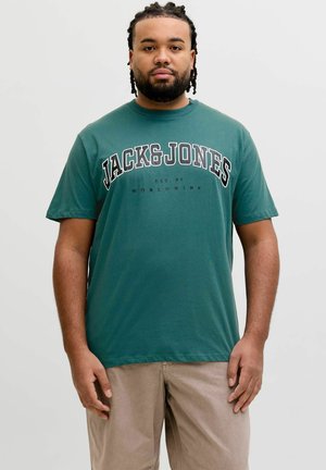 JJECALEB VARSITY TEE SS O-NECK NOOS PLS - Potiskana majica - atlantic deep