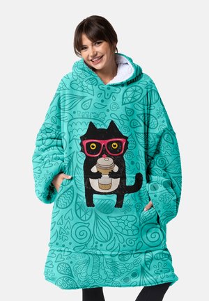 BLANKET COFFEE CAT - Huppari - teal