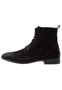 Pier One Botines con cordones - black