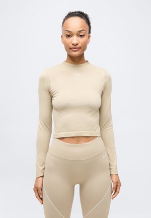 VANISH SEAMLESS - Camiseta de manga larga - city khaki/summit white