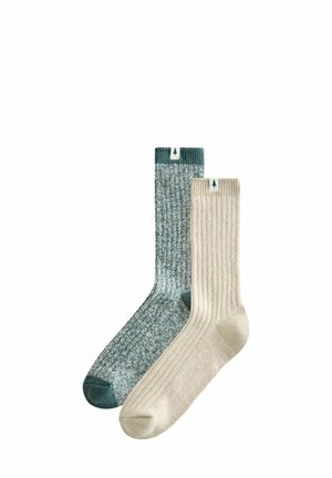 MATCHING FAMILY CHRISTMAS SUPERSOFT 2 PACK - Ponožky - green/cream twisted