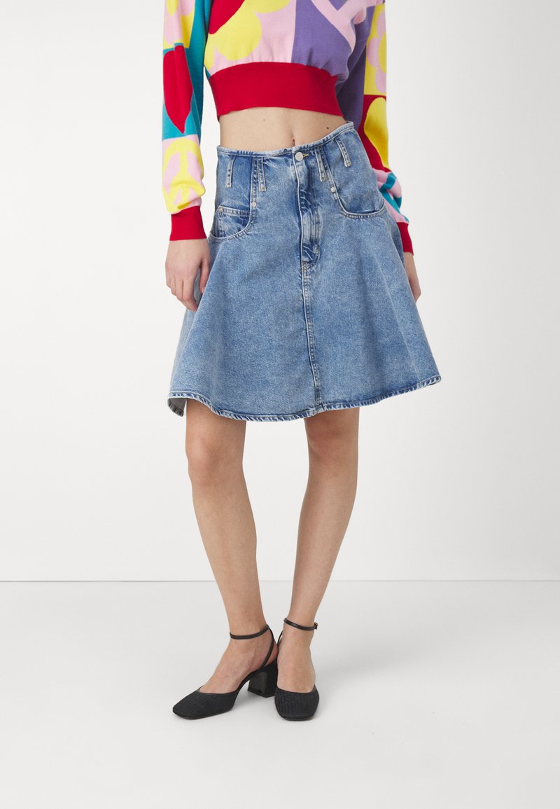 Moschino Jeans Women's Long Denim Skirt Blue