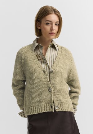 bugatti, V-NECK - Cardigan - oliv