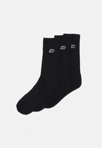 New Balance - ESSENTIALS CUSHIONED CREW SOCKS PATCH LOGO 3 PACK - Kojinės - black Miniatiūros vaizdas 1