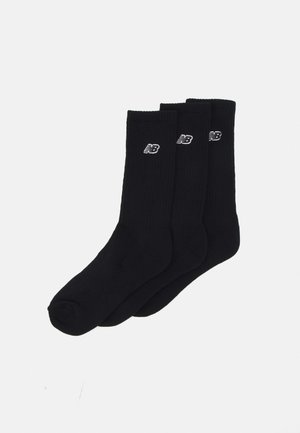 ESSENTIALS CUSHIONED CREW SOCKS PATCH LOGO 3 PACK - Socks - black