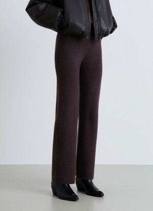 Calliope, PANTALONE GINNICO TINTA UNITA - Trousers - marrone scuro melange