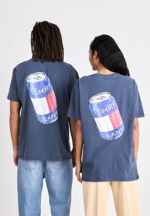 Tommy Jeans FUN NOVELTY TEE UNISEX  - T-shirt con stampa - dark night navy