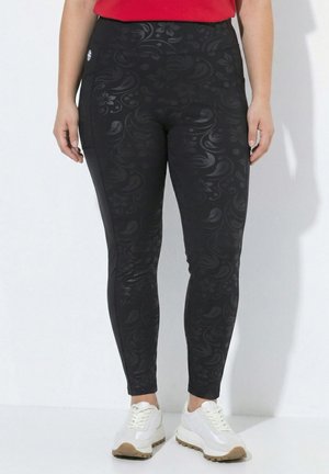 Ulla Popken SPORTLEGGINGS, HIGH WAIST, SCHNELLTROCKNEND, ELASTIKBUND - Legíny - kalhoty  - black